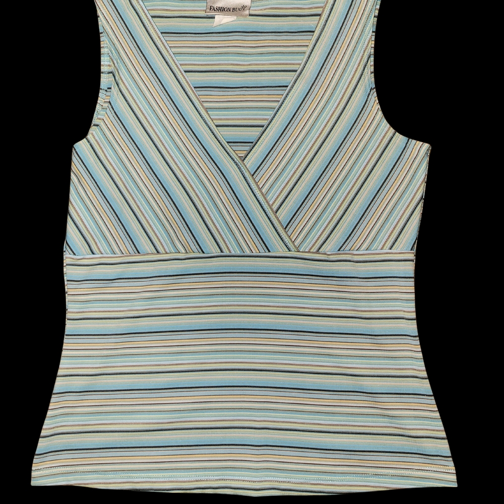 Fashion Bug Blue Striped Tank Top